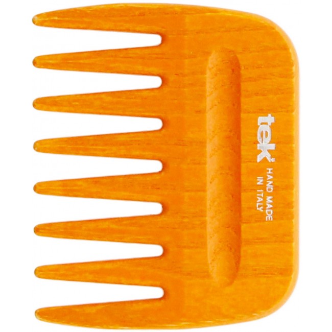 Tek - Peigne Afro à dents larges Orange frêne Naturel - Boutique bio